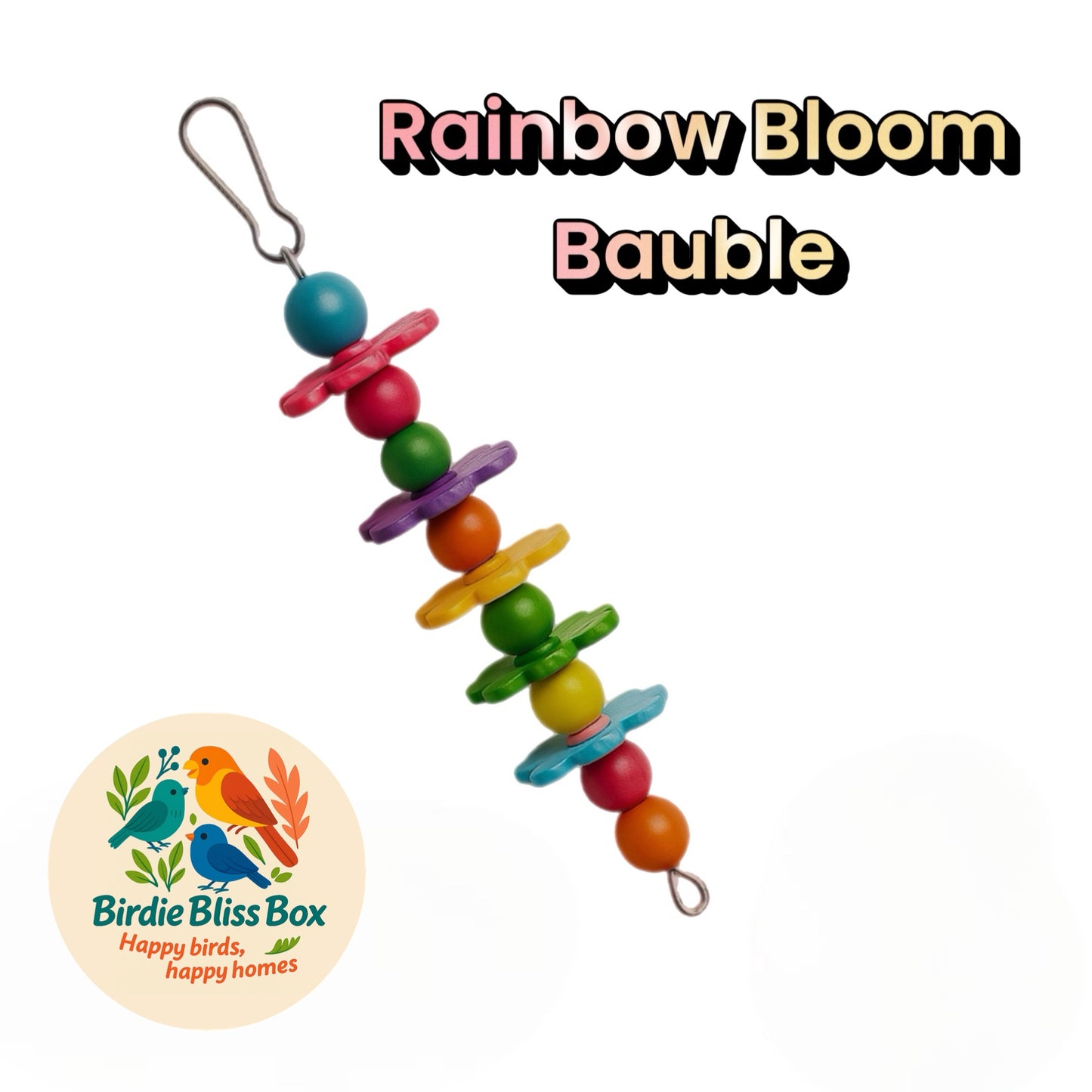 🌼 Rainbow Bloom Bauble – Crafted for Happy Beaks and Stylish Perches