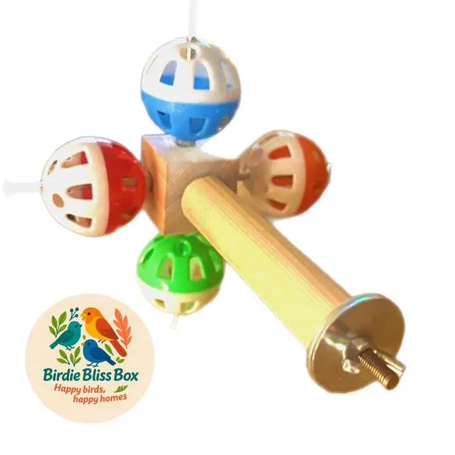 Rainbow Rattle Spinner Colourful Cage Toy for Curious Beaks