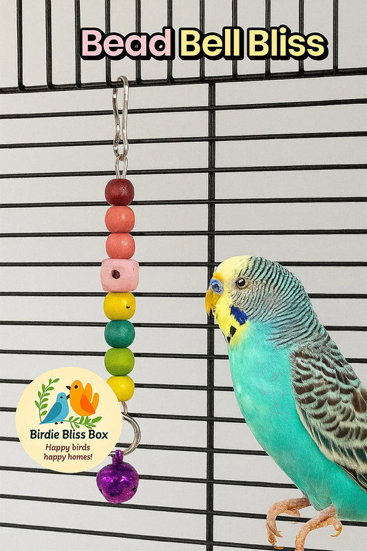 Bead Bell Bliss – Handmade Bird Toy by Birdie Bliss Box