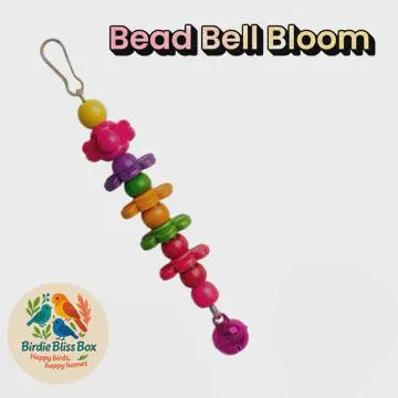 Bead Bell Bloom – Handmade Bird Toy by Birdie Bliss Box