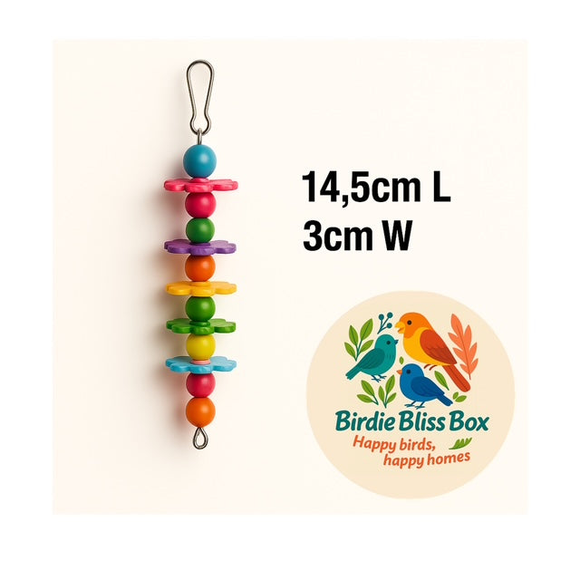 🌼 Rainbow Bloom Bauble – Crafted for Happy Beaks and Stylish Perches