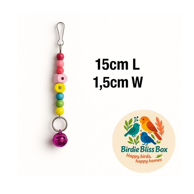 🎀 Bead Bell Bliss – Colorful Playful Bird Cage Charm