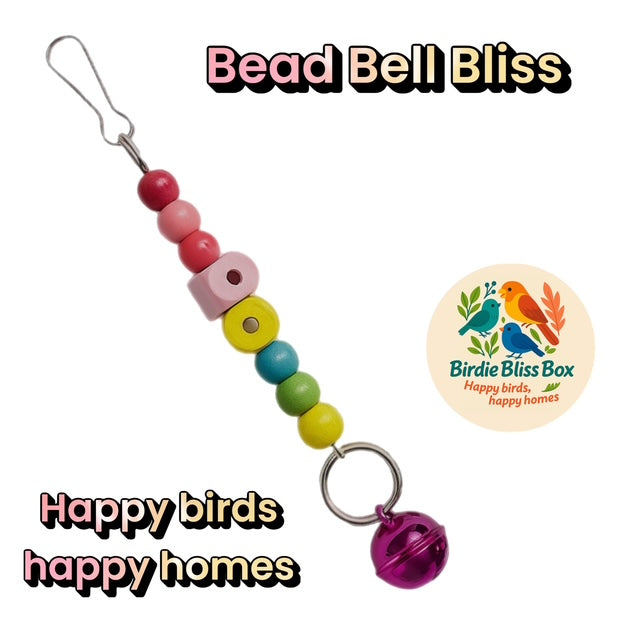 🎀 Bead Bell Bliss – Colorful Playful Bird Cage Charm