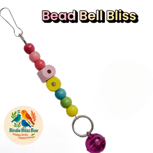 🎀 Bead Bell Bliss – Colorful Playful Bird Cage Charm