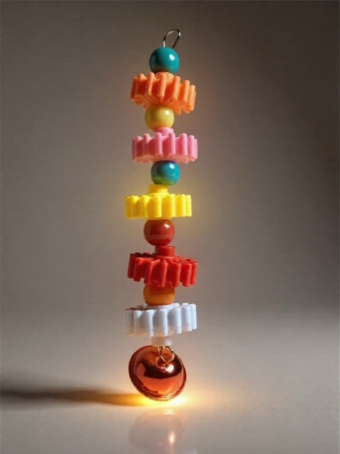 ✨ Twirl & Shine Sensory Bird Toy – Handmade for Happy Beaks