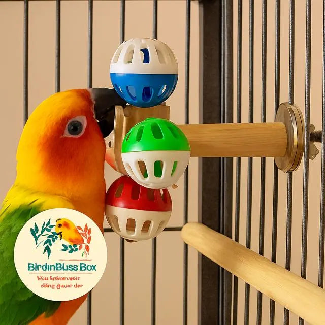 Rainbow Rattle Spinner Colourful Cage Toy for Curious Beaks