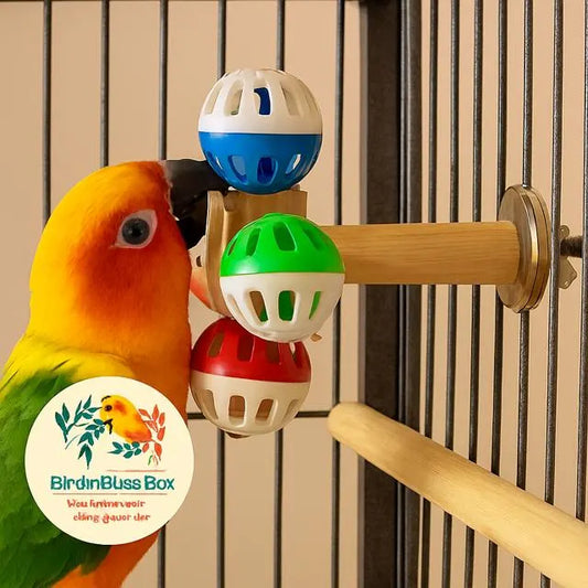 Rainbow Rattle Spinner Colourful Cage Toy for Curious Beaks