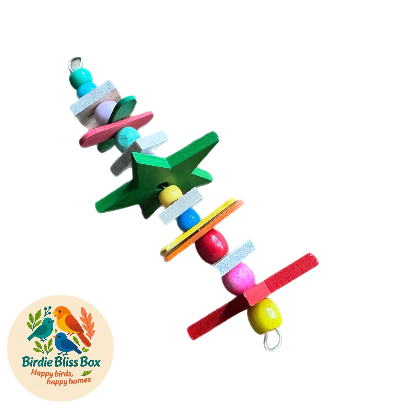 Starry Enrichment Bird Toy – Colourful Hanging Fun for Budgies & Parrots